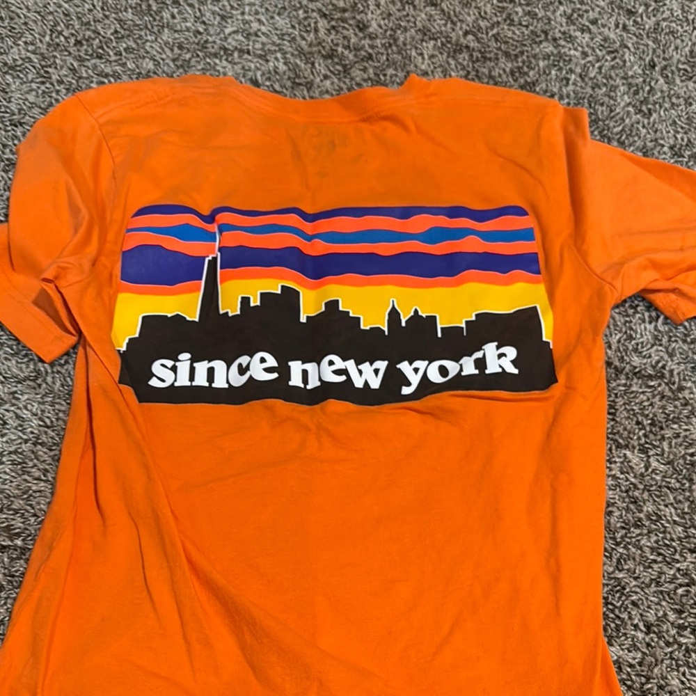 Orange Graphic Tee with New York Design